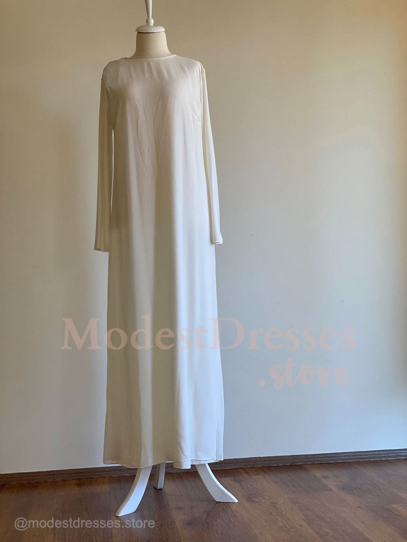 2 Layers Basic Dress with Sleeve For Abaya and Transparent - Aynour.com
