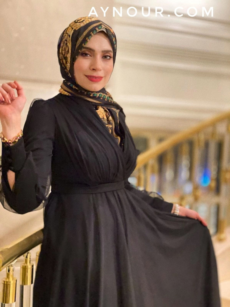 Adorable Princess Black Modest Dress 2020 - Aynour.com