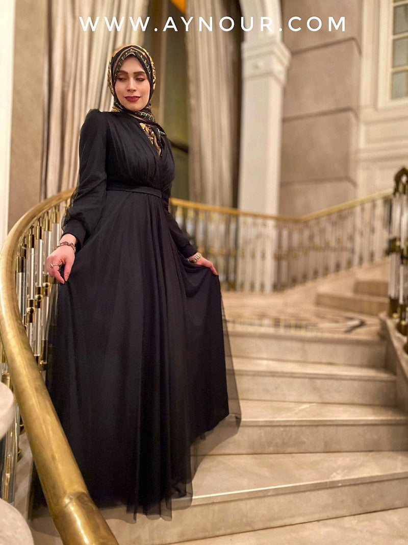 Adorable Princess Black Modest Dress 2020 - Aynour.com