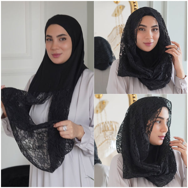 Angelic Dantel Instant Hijab 2023 - Aynour.com