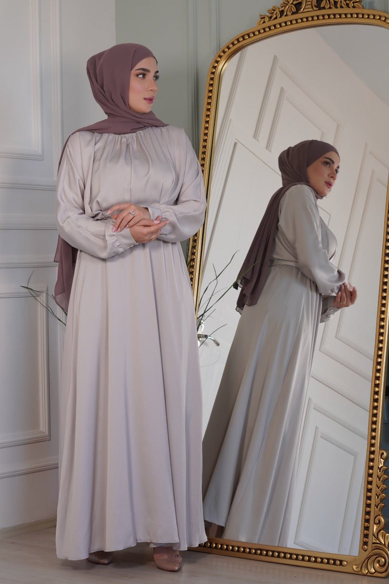 Bieage silk glowry Modest Dress Eid collection 2022 - Aynour.com