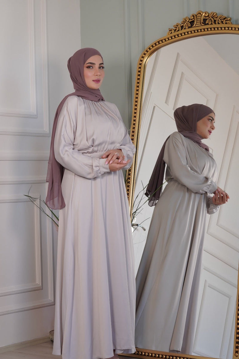 Bieage silk glowry Modest Dress Eid collection 2022 - Aynour.com