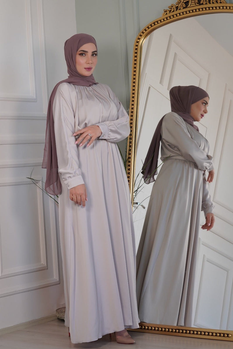 Bieage silk glowry Modest Dress Eid collection 2022 - Aynour.com