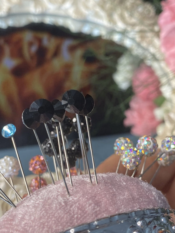 black crystal 3 luxurious basic pins - Aynour.com