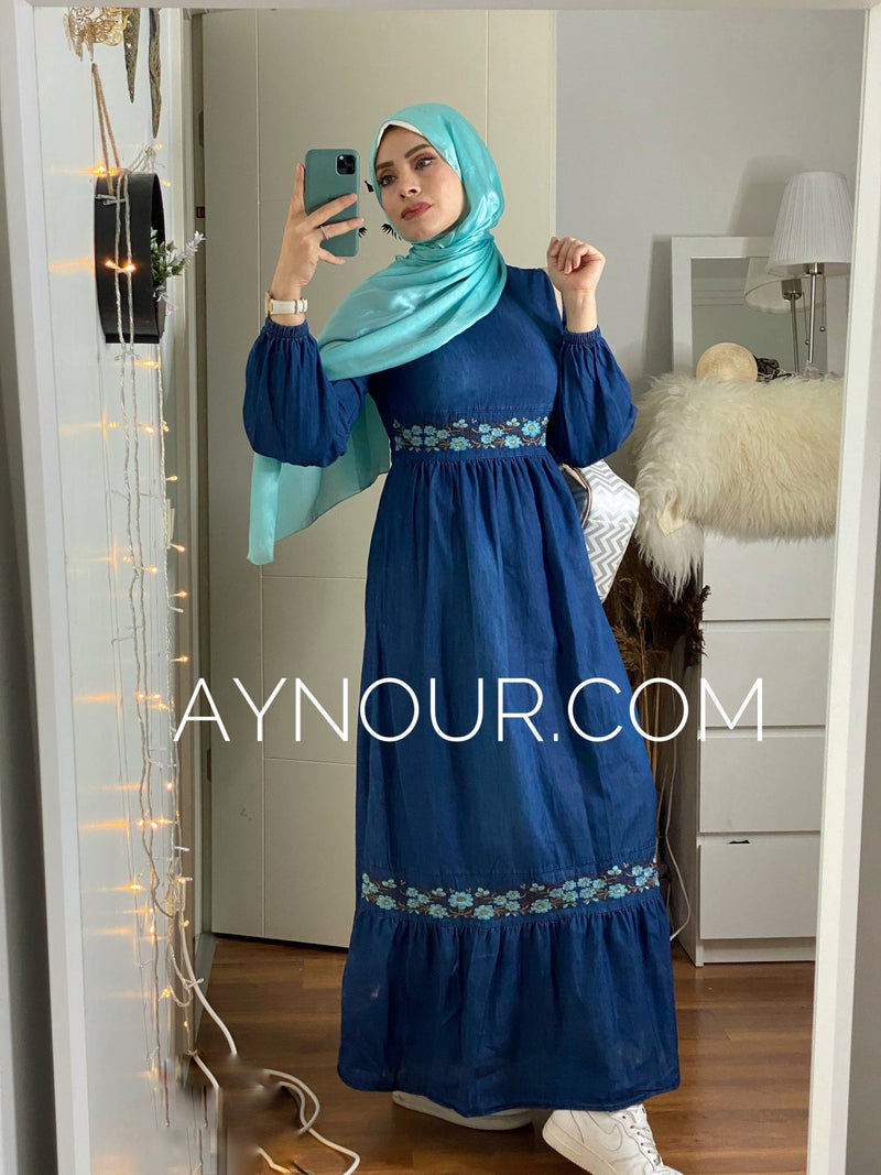 Blue jeans comfy regular and plus size Modest Dress 2020 - Aynour.com