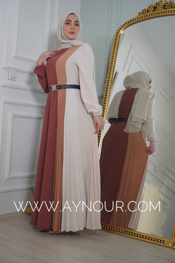 Blush three shades Modest Dress Eid collection 2022 - Aynour.com