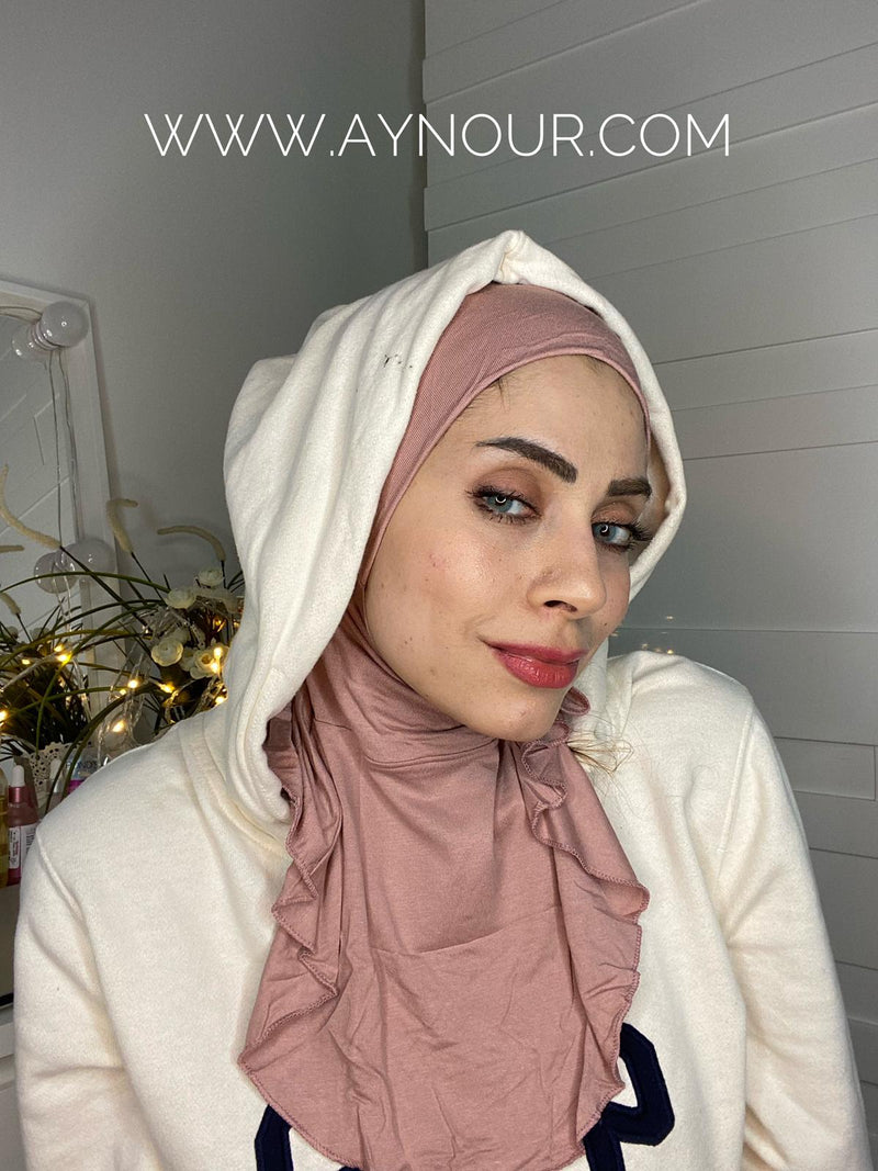 Cab and Neck covering sporty cotton Instant Hijab - Aynour.com