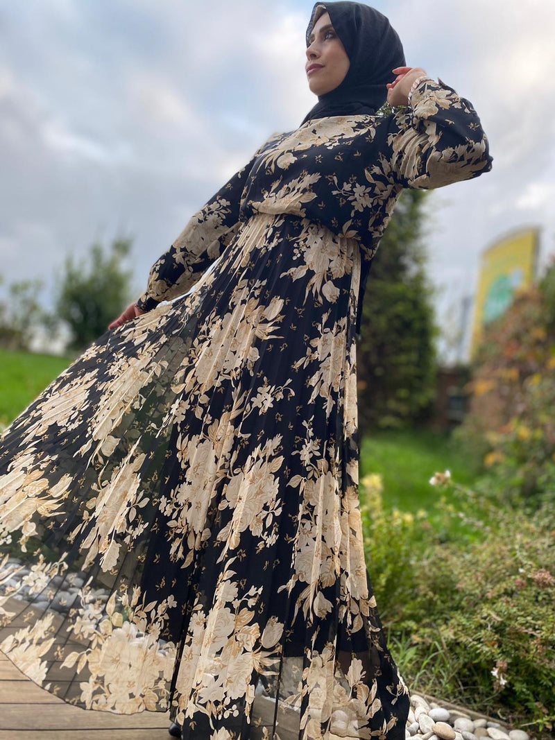 Classy Flower Prints Modest Dress 2020 - Aynour.com