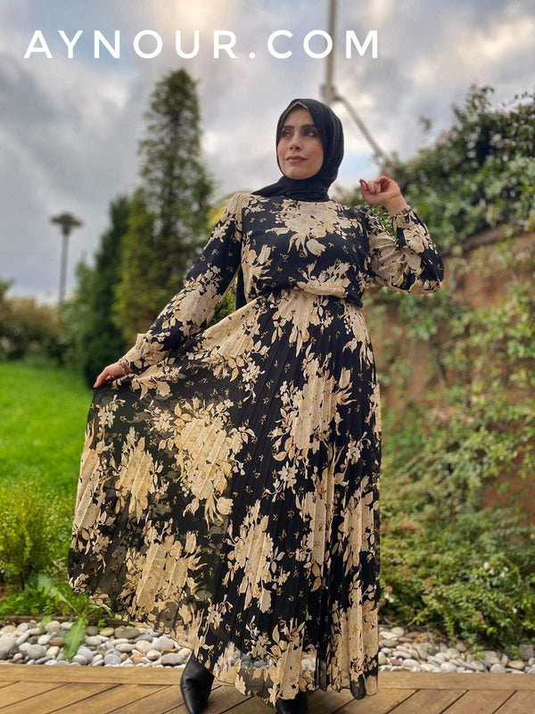 Classy Flower Prints Modest Dress 2020 - Aynour.com