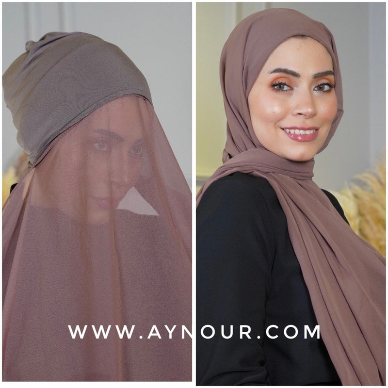 EVE Daily color Chiffon Instant Hijab 2 Layers - Aynour.com