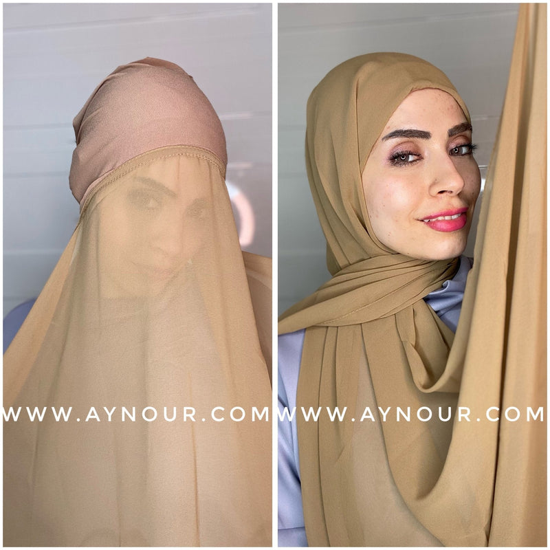 EVE Daily color Chiffon Instant Hijab 2 Layers - Aynour.com