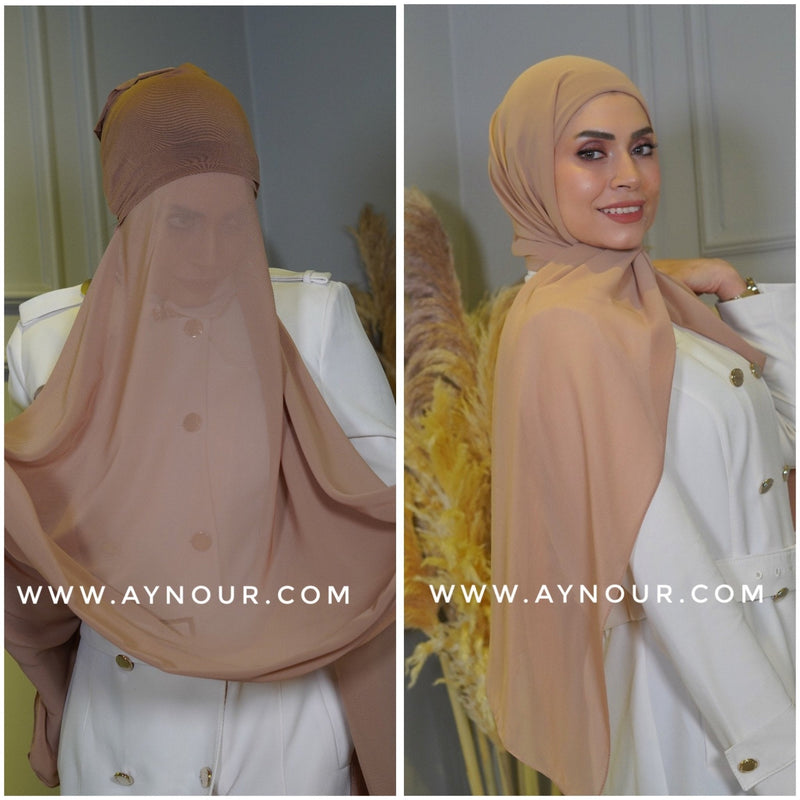 EVE Four Season color Chiffon Instant Hijab 2 Layers - Aynour.com