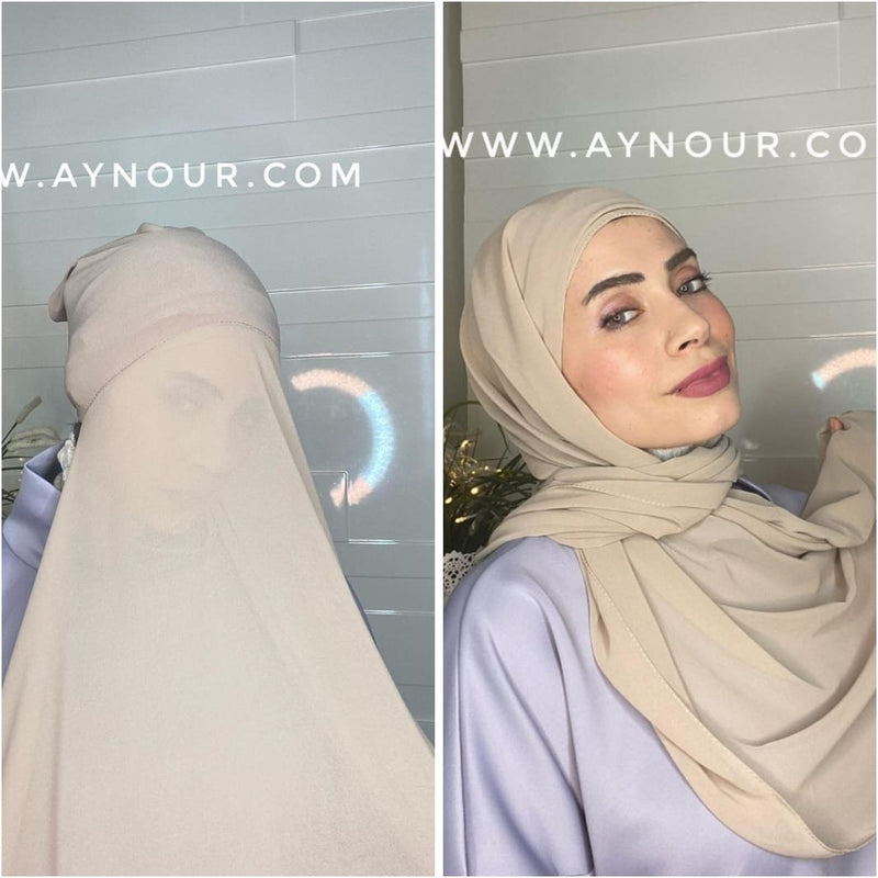 EVE Four Season color Chiffon Instant Hijab 2 Layers - Aynour.com
