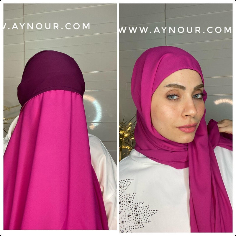 EVE HOT colors Chiffon Instant Hijab 2 Layers - Aynour.com