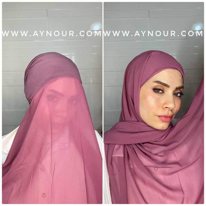EVE HOT colors Chiffon Instant Hijab 2 Layers - Aynour.com