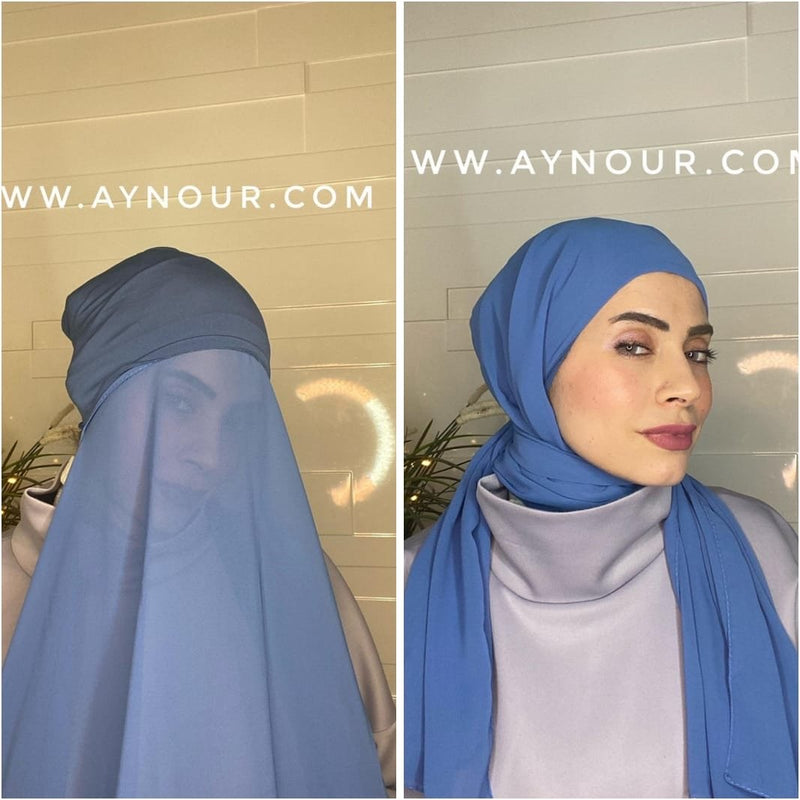 EVE HOT colors Chiffon Instant Hijab 2 Layers - Aynour.com