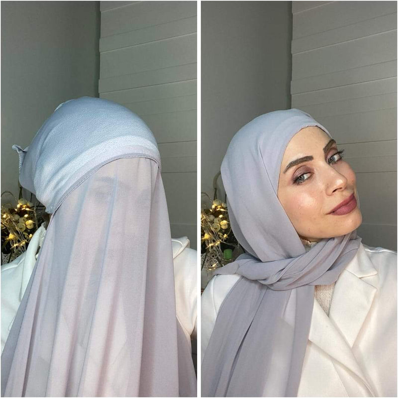 EVE ROYAL color Chiffon Instant Hijab 2 Layers - Aynour.com