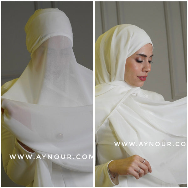 EVE ROYAL color Chiffon Instant Hijab 2 Layers - Aynour.com