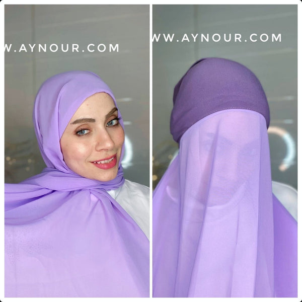 EVE SPRING Color Chiffon Instant Hijab 2 Layers - Aynour.com