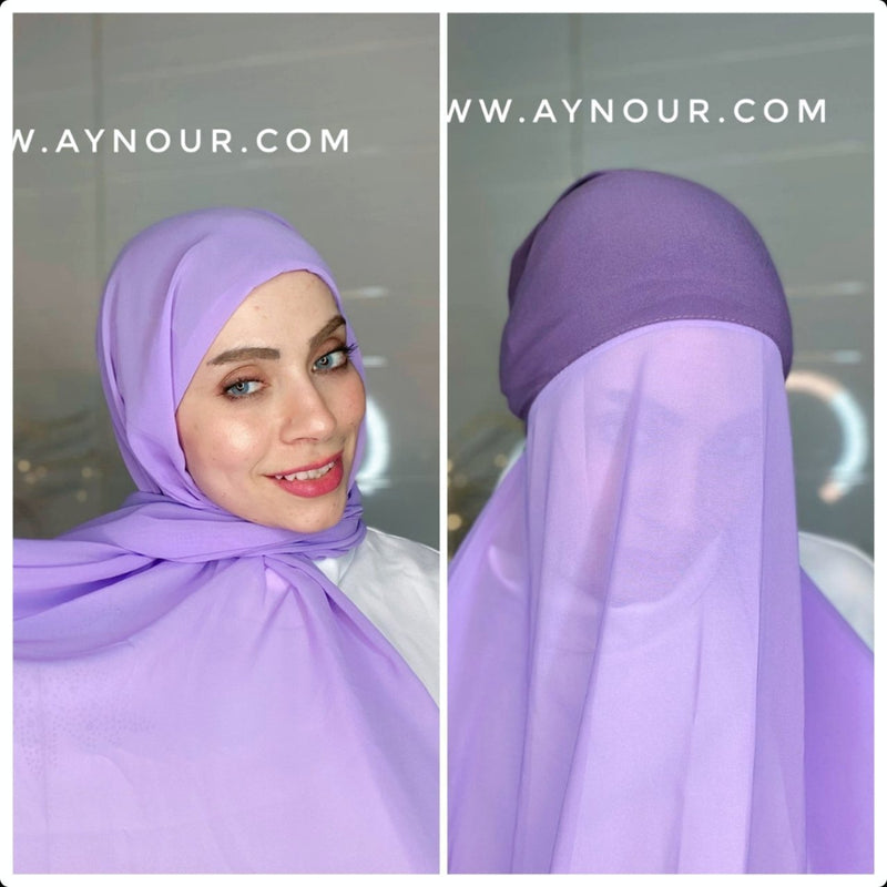 EVE SPRING Color Chiffon Instant Hijab 2 Layers - Aynour.com