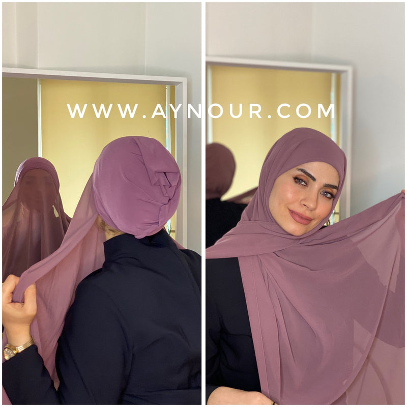 EVE SPRING Color Chiffon Instant Hijab 2 Layers - Aynour.com