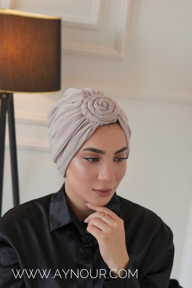 Flower turban 2 styles instant Hijab 2022 - Aynour.com
