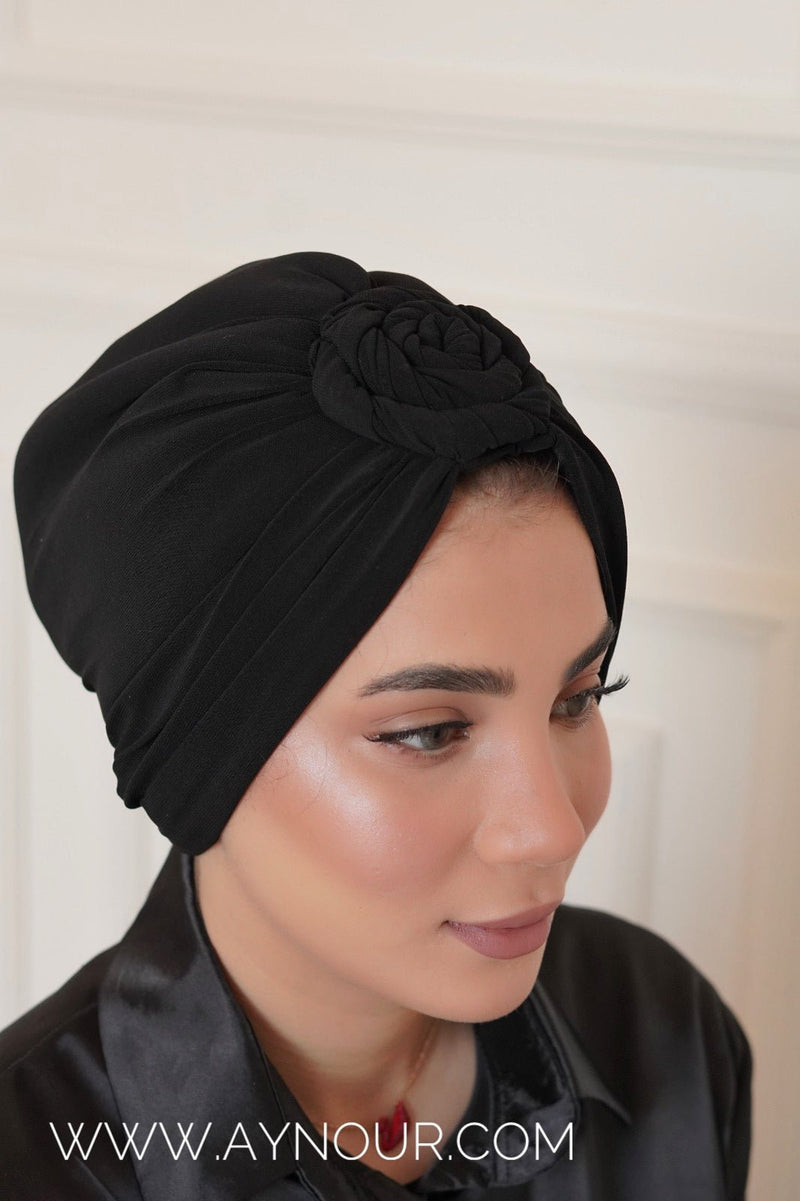 Flower turban 2 styles instant Hijab 2022 - Aynour.com