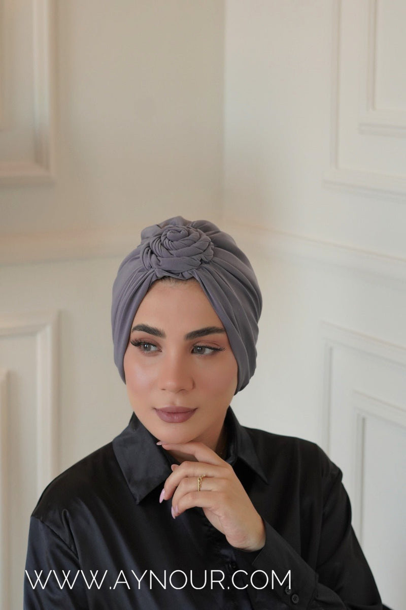 Flower turban 2 styles instant Hijab 2022 - Aynour.com
