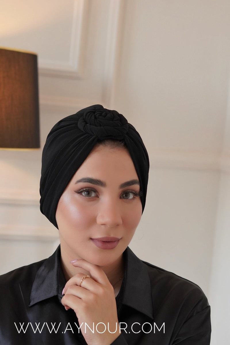 Flower turban 2 styles instant Hijab 2022 - Aynour.com
