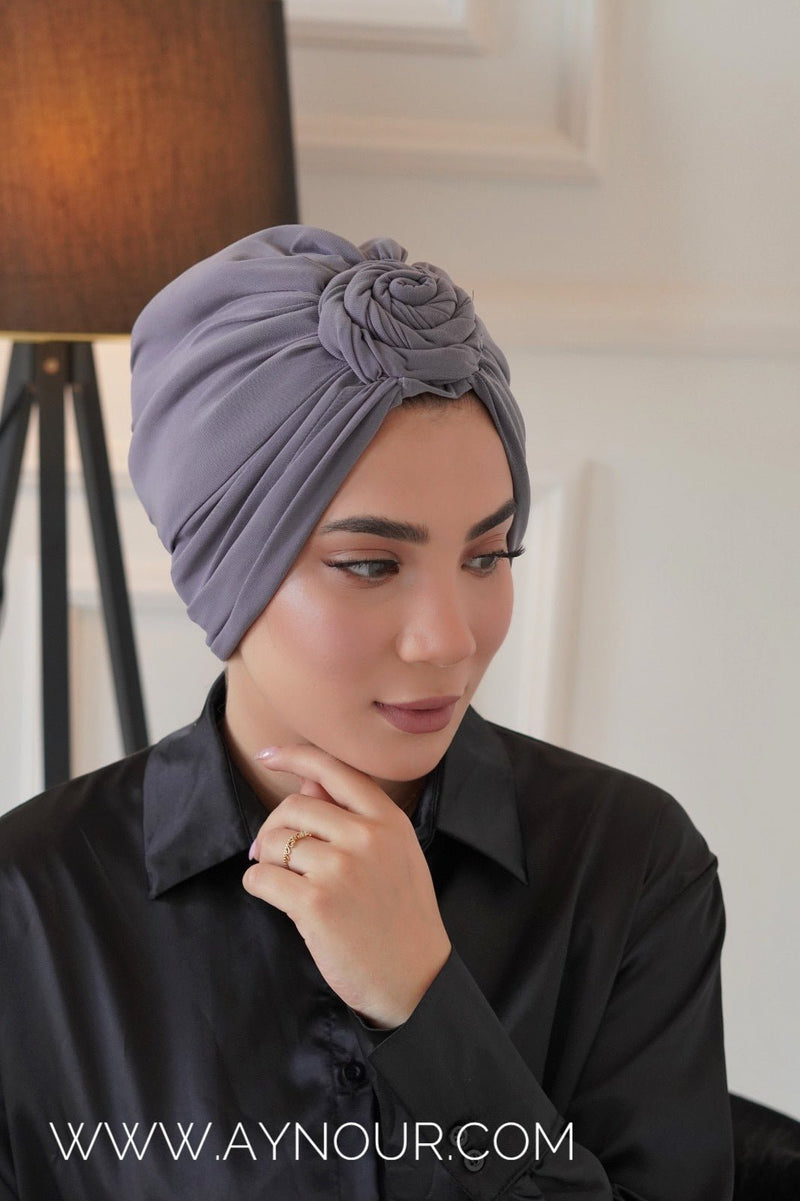 Flower turban 2 styles instant Hijab 2022 - Aynour.com