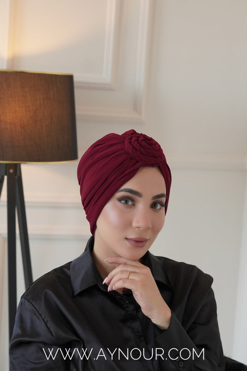 Flower turban 2 styles instant Hijab 2022 - Aynour.com