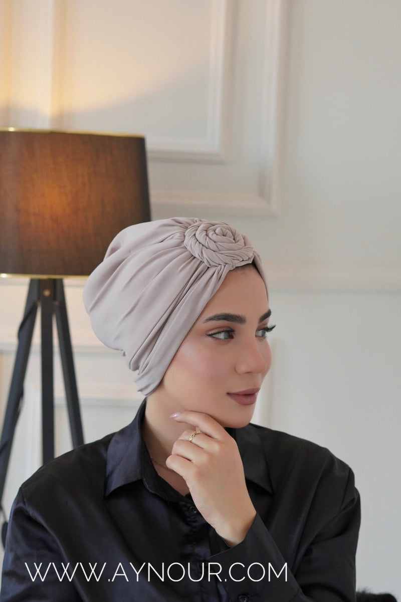 Flower turban 2 styles instant Hijab 2022 - Aynour.com