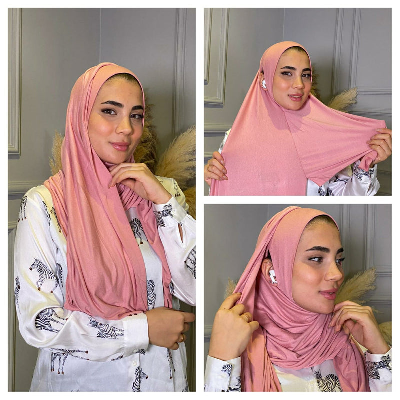 Free ears Cotton No pin scarf Instant Hijab - Aynour.com