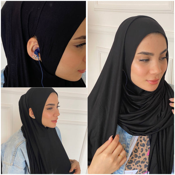 Free ears Cotton No pin scarf Instant Hijab - Aynour.com