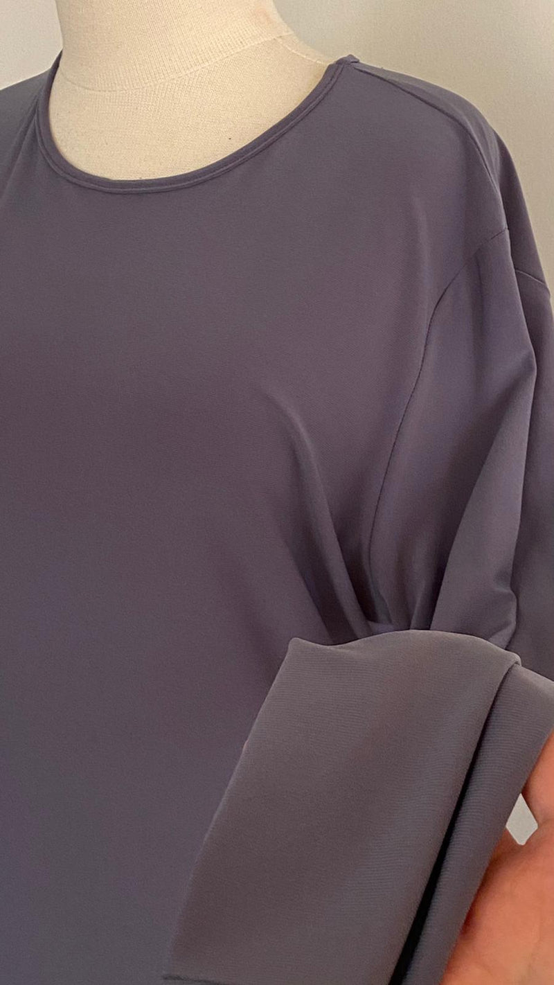Gray under layer Basic Dress with Sleeve For Abaya and Transparent - Aynour.com