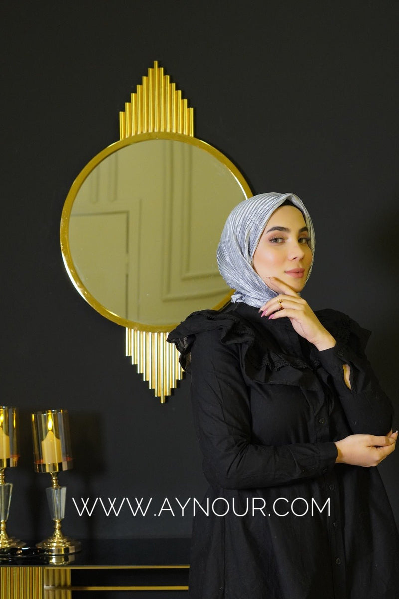 HANNA squared classy non transparent luxurious fabric scarf - Aynour.com