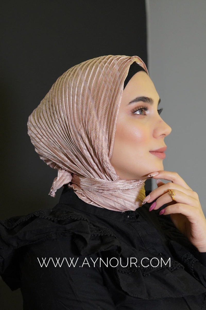 HANNA squared classy non transparent luxurious fabric scarf - Aynour.com