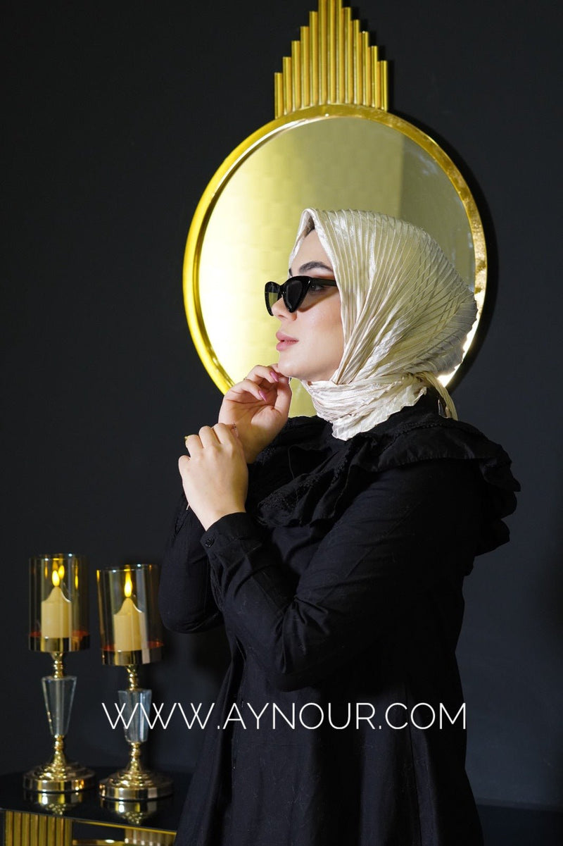 HANNA squared classy non transparent luxurious fabric scarf - Aynour.com