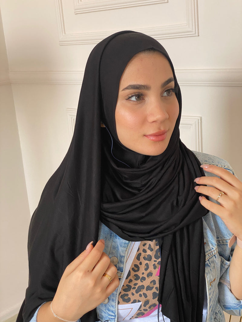 Free ears  Cotton No pin scarf Instant Hijab