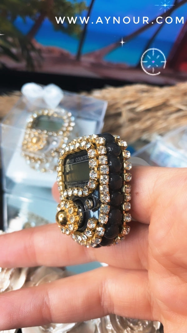 Jewellery Finger Ring Black Electronic Digital Tasbeeh Tasbih Tally Counter Islam 2021 - Aynour.com