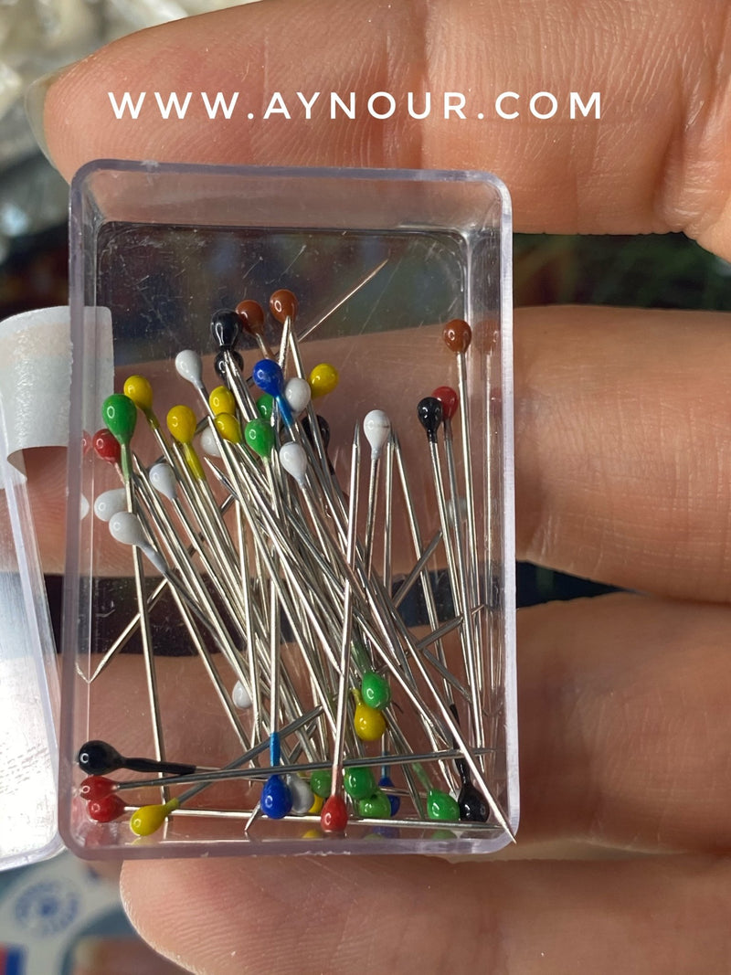 Mix colors basic pins a box of 50 pin for daily use - Aynour.com