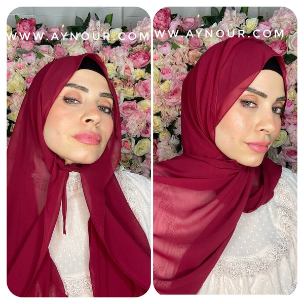 NEW Ribbon No Pin Chiffon Scarf Instant Hijab - Aynour.com