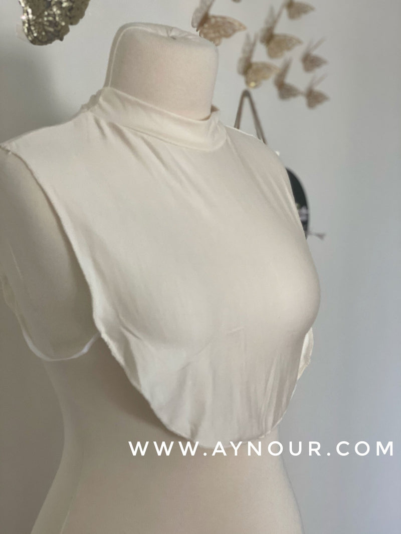 Off white neck Cover Up and chest basic hijab needs - Aynour.com