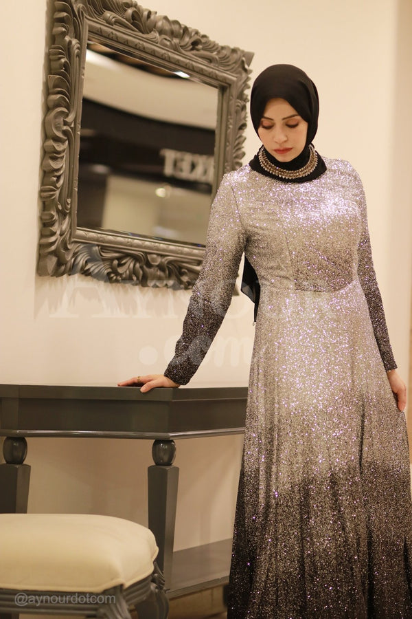 Plus Size Fully Sparkles Diamond feeling Modest Dress 2020 - Aynour.com