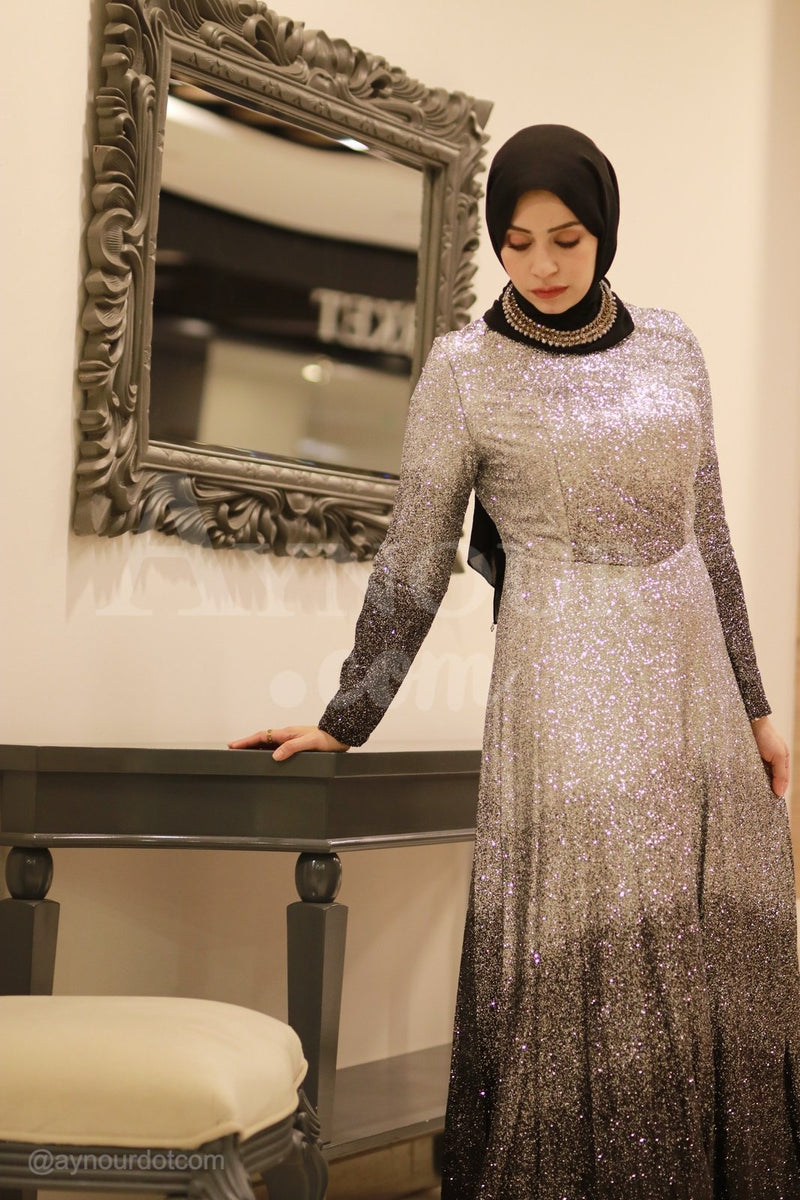 Plus Size Fully Sparkles Diamond feeling Modest Dress 2020 - Aynour.com