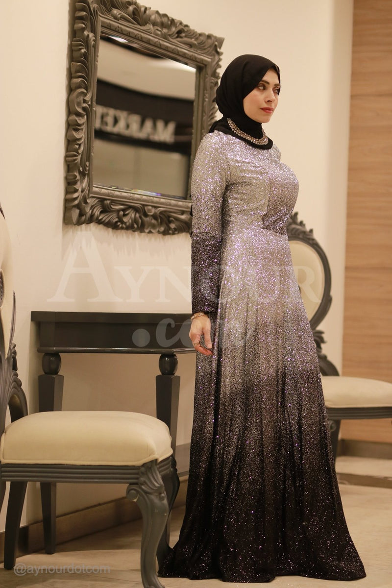 Plus Size Fully Sparkles Diamond feeling Modest Dress 2020 - Aynour.com