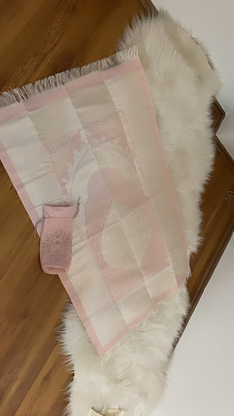 Rosy Prayer Rug-Islamic mat with luxurious bag Islam 2021 without the tesbeeh - Aynour.com
