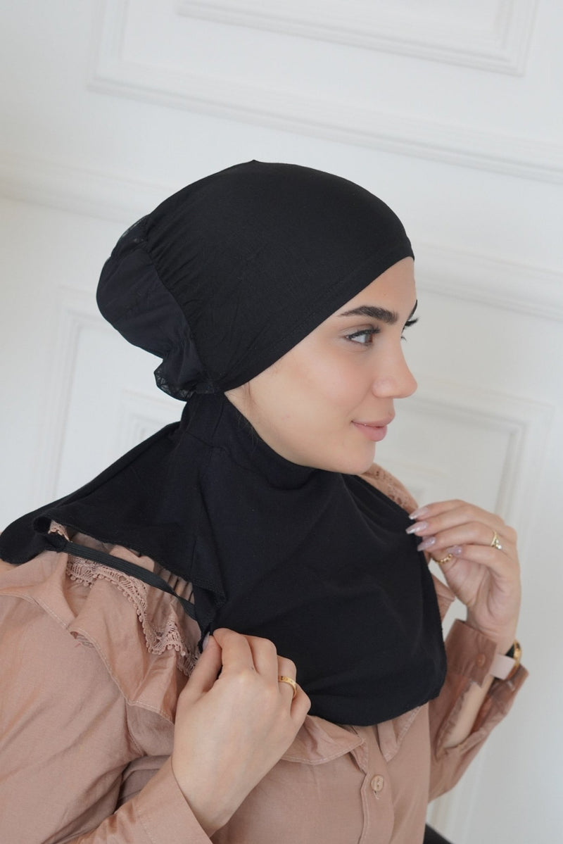 Smart Breathable Full head with neck cap fully cover Instant Hijab - Aynour.com