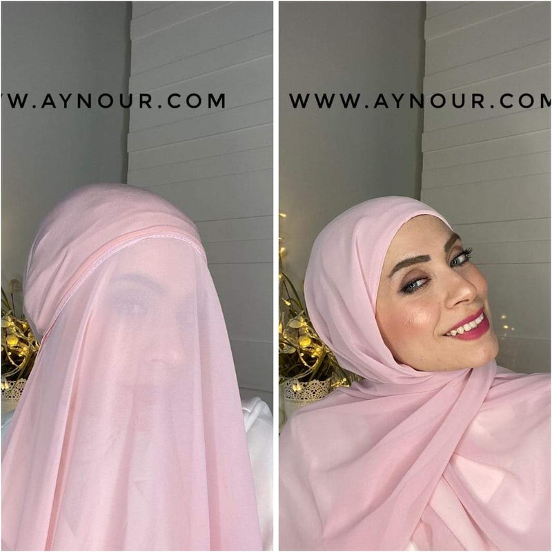soft colors EVE double layers instant Hijab 2022 - Aynour.com