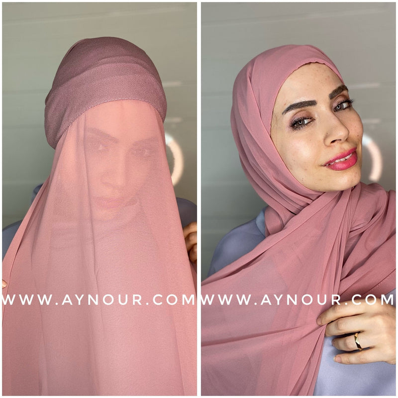 soft colors EVE double layers instant Hijab 2022 - Aynour.com